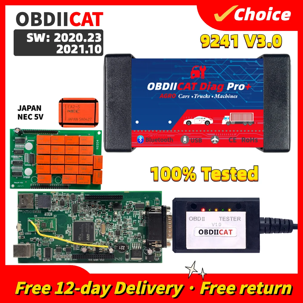ڵ Ʈ  ĳ, Multidiag Pro V3.0 PCB NEC , TCS OBD2 ĳ, 9241A Ĩ,  , 5 , ǰ